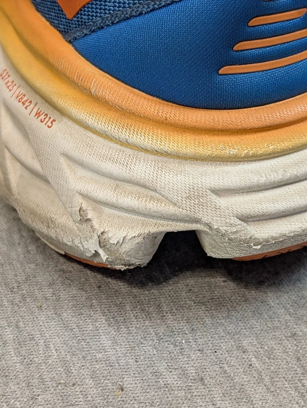 Hoka Bondi 8 Running Shoes Men's 8.5D Blue Orange Sneakers - Picture 10 of 16